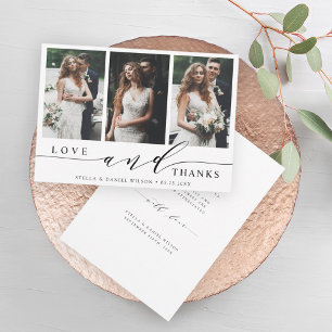 Tarjeta De Agradecimiento Boda de fotos de Modern Love and Gracias 3