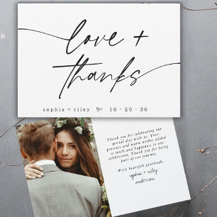 Tarjeta De Agradecimiento Boda de fotos de Modern Love and Gracias Script He