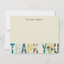 Tarjeta De Agradecimiento Boda de fotos de palmeras solares tropicales graci