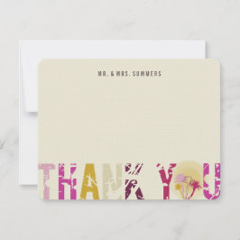 Tarjeta De Agradecimiento Boda de fotos de palmeras solares tropicales graci