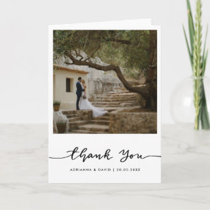 Tarjeta De Agradecimiento Boda de fotos de pareja Gracias Script