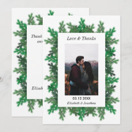 Tarjeta De Agradecimiento Boda de fotos de ramas de árbol de invierno