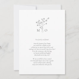 Tarjeta De Agradecimiento Boda de fotos de ramos florales simples