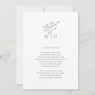 Tarjeta De Agradecimiento Boda de fotos de ramos florales simples