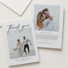 Tarjeta De Agradecimiento Boda de Fotos Elegantes 
