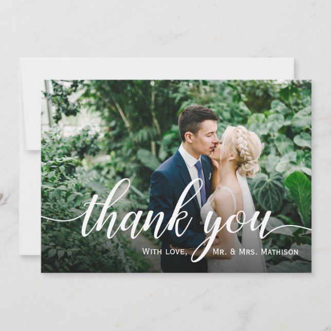 Tarjeta De Agradecimiento Boda de fotos favorito Gracias (Anverso)