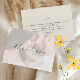 Tarjeta De Agradecimiento Boda de Fotos Florales de Marfil