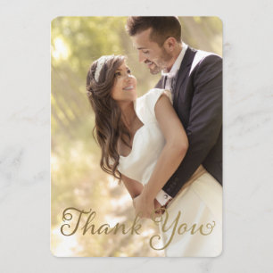Tarjeta De Agradecimiento Boda de fotos Gracias, Efecto Relieve metalizado d