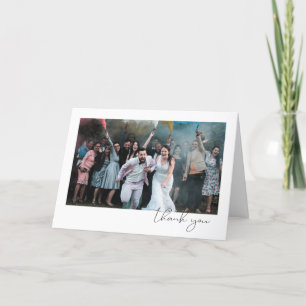 Tarjeta De Agradecimiento Boda de fotos invitado de guión simple de diversió