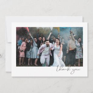 Tarjeta De Agradecimiento Boda de fotos invitado de guión simple de diversió