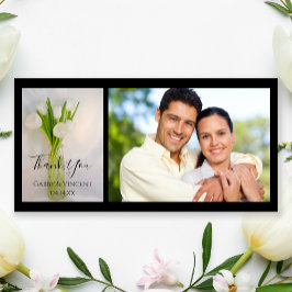 Tarjeta De Agradecimiento Boda de frascos de tulipanes blancos Gracias tarje
