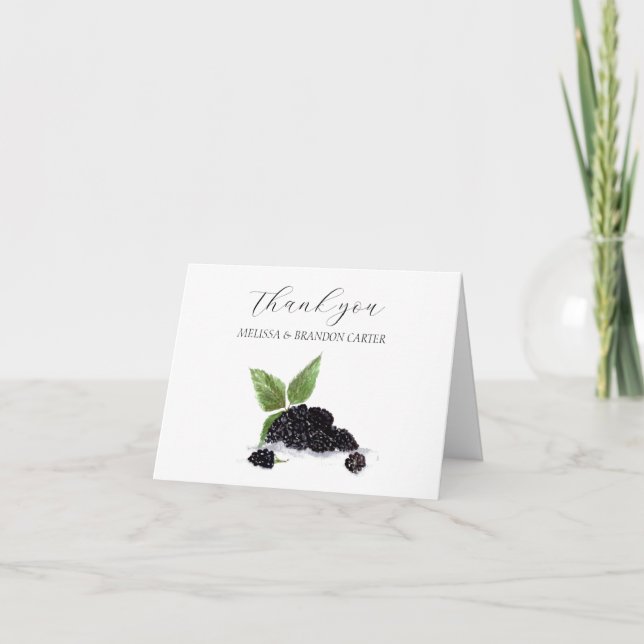 Tarjeta De Agradecimiento Boda de frutas Blackberry Blackberries (Anverso)