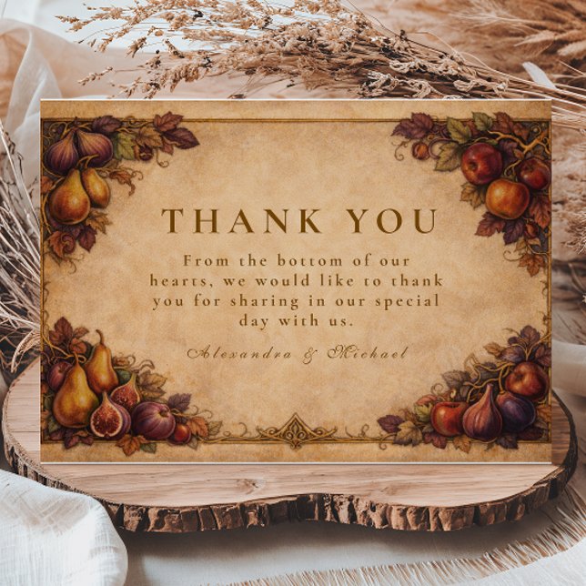 Tarjeta De Agradecimiento Boda de Frutas de Cosecha de Otoño (Subido por el creador)
