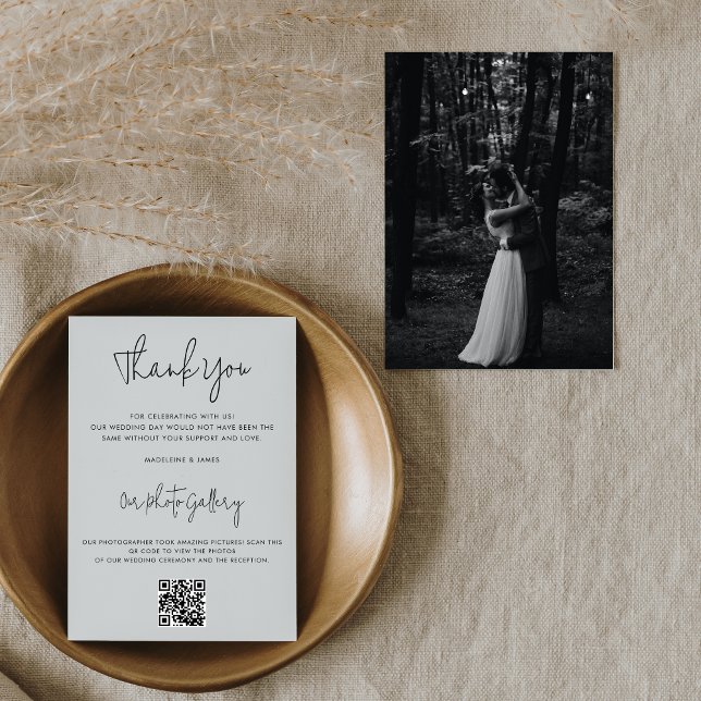 Tarjeta De Agradecimiento Boda de galería de fotos de código QR de escritura (Subido por el creador)
