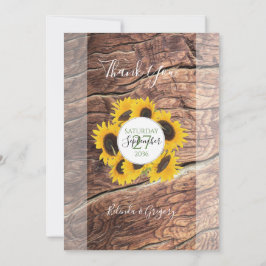 Tarjeta De Agradecimiento Boda de girasol ruso