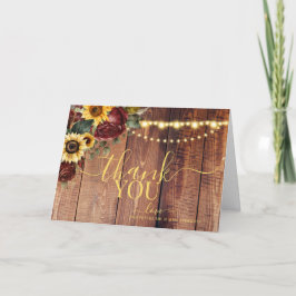 Tarjeta De Agradecimiento Boda de girasol ruso