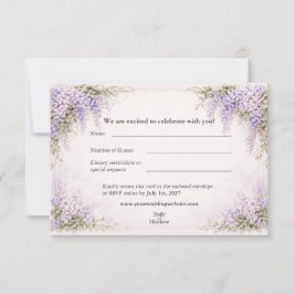 Tarjeta De Agradecimiento Boda de glicina estilo Regencia
