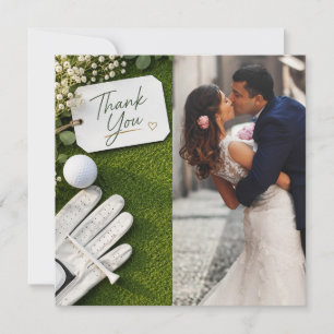 Tarjeta De Agradecimiento Boda de golf crea tu propia foto
