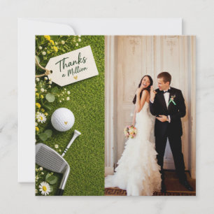 Tarjeta De Agradecimiento Boda de golf crea tu propia foto
