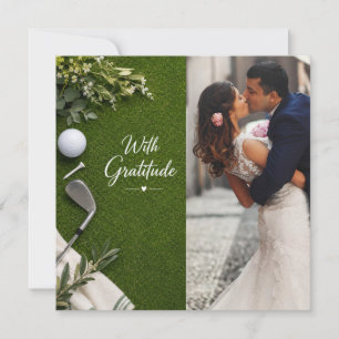 Tarjeta De Agradecimiento Boda de golf crea tu propia foto