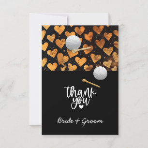 Tarjeta De Agradecimiento Boda de golf novio nombre con pelota de golf