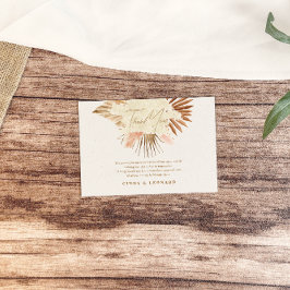 Tarjeta De Agradecimiento Boda de Grass Boho Pampas Rustic