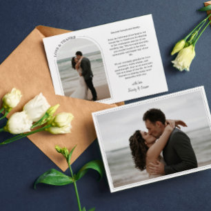 Tarjeta De Agradecimiento Boda de Grey Arch Foto Amor y Gracias