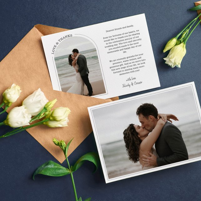 Tarjeta De Agradecimiento Boda de Grey Arch Foto Amor y Gracias (Subido por el creador)