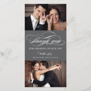 Tarjeta De Agradecimiento Boda de guiones clásicos Gracias Cartas de fotos