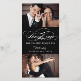 Tarjeta De Agradecimiento Boda de guiones clásicos Gracias Cartas de fotos