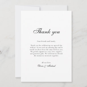 Tarjeta De Agradecimiento Boda de guiones con clase Gracias