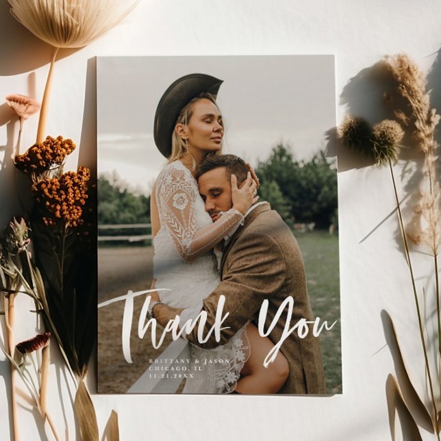 Tarjeta De Agradecimiento Boda de guiones con estilo (Subido por el creador)