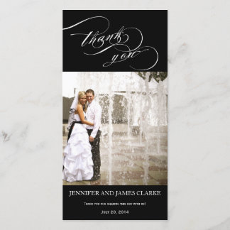 Tarjeta De Agradecimiento Boda de guiones elegante y personalizado gracias