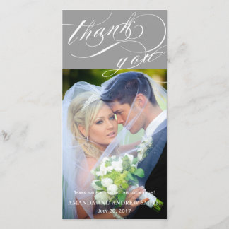 Tarjeta De Agradecimiento Boda de guiones elegante y personalizado gracias