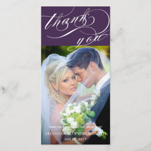 Tarjeta De Agradecimiento Boda de guiones elegante y personalizado gracias