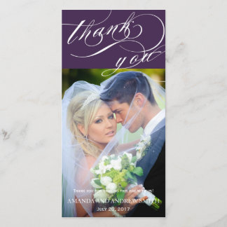 Tarjeta De Agradecimiento Boda de guiones elegante y personalizado gracias