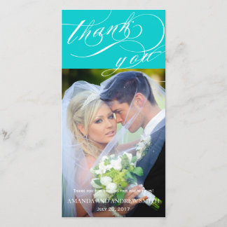 Tarjeta De Agradecimiento Boda de guiones elegante y personalizado gracias