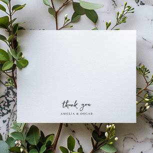 Tarjeta De Agradecimiento Boda de guiones manuscritos simples y minimalistas