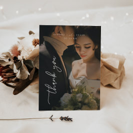 Tarjeta De Agradecimiento Boda de guiones mínimo de foto completa