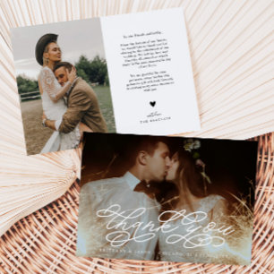 Tarjeta De Agradecimiento Boda de guiones rápidos Gracias Foto