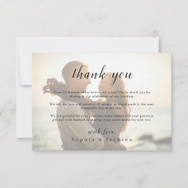 Tarjeta De Agradecimiento Boda de guiones romántico y simple