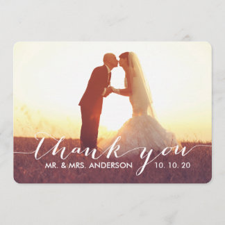 Tarjeta De Agradecimiento Boda de guiones simples Gracias Cartas