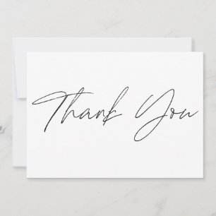 Tarjeta De Agradecimiento Boda de guiones simples Gracias Cartas Blancas