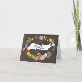 Tarjeta De Agradecimiento Boda de guirnaldas florales rusas de Woodland