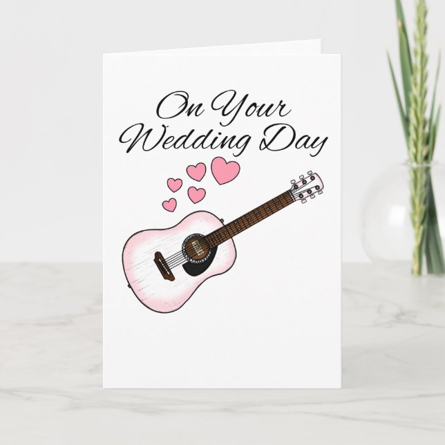 Tarjeta De Agradecimiento Boda de guitarra acústica guitarrista (Anverso)