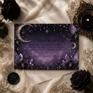 Tarjeta De Agradecimiento Boda de hada gótica caprichosa