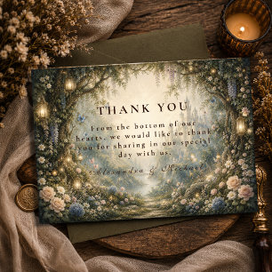 Tarjeta De Agradecimiento Boda de Hadas del Bosque Caprichoso