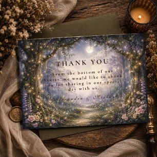Tarjeta De Agradecimiento Boda de Hadas del Bosque Encantado