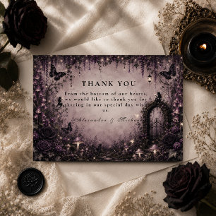 Tarjeta De Agradecimiento Boda de hadas góticas de fantasía oscura