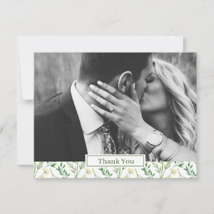 Tarjeta De Agradecimiento Boda de hierba botánica verde primavera